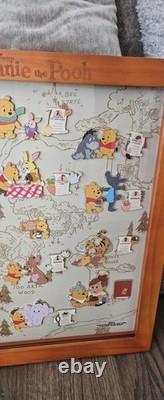 Winnie the Pooh Hundred Acre Wood Monthly Pin Set with Frame COMPLETE SET