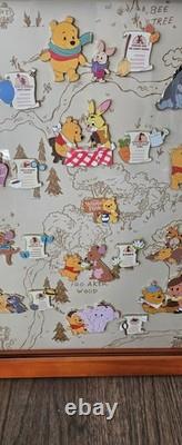 Winnie the Pooh Hundred Acre Wood Monthly Pin Set with Frame COMPLETE SET
