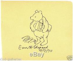 Winnie the Pooh ORIGINAL E. H. SHEPARD DRAWING SIGNED AND DATED