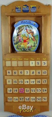 Winnie the Pooh Perpetual Wall Calendar Plate Whole Year Through COA Complete