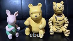 Winnie the Pooh Piglet Tigger Wooden Carved Figurine Set of 3 Classical