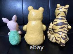 Winnie the Pooh Piglet Tigger Wooden Carved Figurine Set of 3 Classical