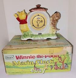 Winnie the Pooh Sears wind up clock nice in original box functional 1964