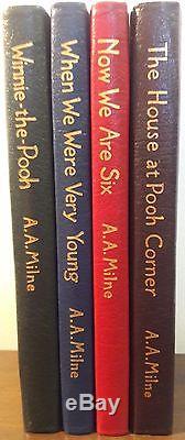 Winnie the Pooh Set of 4 by A A Milne Easton Press Leather Collectors Edition