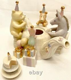 Winnie the Pooh's Birthday Celebration Teapot Disney Lenox Fine Ivory China