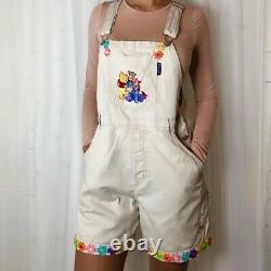 Winnie the pooh embroidered vintage dungarees shorts overalls