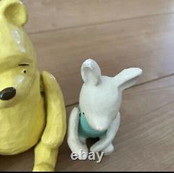 Winnie the pooh wood carving wooden interior Figurine + Piglet