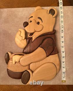 Wooden Journey Winnie the Pooh Wood Wall Sculpture Hanging Plaque Brown Beige