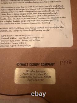 Wooden Journey Winnie the Pooh Wood Wall Sculpture Hanging Plaque Brown Beige