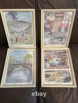 World of Pooh 1957 Vintage Framed Prints Set of 4 Winnie The Pooh