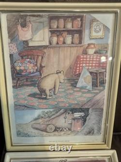 World of Pooh 1957 Vintage Framed Prints Set of 4 Winnie The Pooh