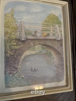 World of Pooh 1957 Vintage Framed Prints Set of 4 Winnie The Pooh