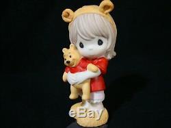 Zb Precious Moments-Disney-Girl withPooh Ears withWinnie the Pooh Doll VERY RARE