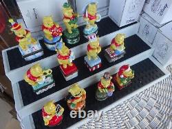 12 Disney Porcelaine Hinged Calendrier Mois Boîte Àrinket Winnie Le Pooh W Boîtes