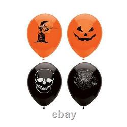 15 Ballons D’halloween Black Orange Cobweb Fancy Dress Party Spooky Décoration