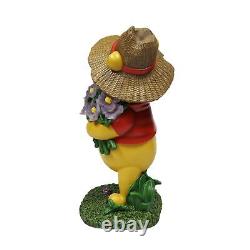 18.5H Disney Winnie l'Ourson Statue de Jardin Figurine Lumière Solaire