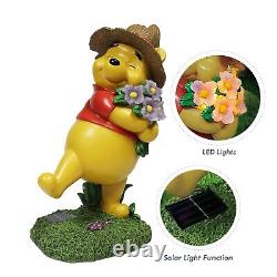 18.5H Disney Winnie l'Ourson Statue de Jardin Figurine Lumière Solaire