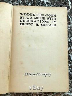 1927 Winnie L'ourson, A. A. Milne, Début Édition, Première Forme