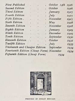 1934 WINNIE L'OURSON Édition originale bon marché Maison au coin A MILNE Rare METHUEN Royaume-Uni
