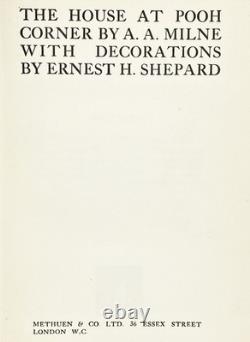 1934 WINNIE L'OURSON Édition originale bon marché Maison au coin A MILNE Rare METHUEN Royaume-Uni