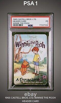 1965 Castell Bros. Ltd. Winnie l'ourson Carte d'en-tête du jeu de cartes Psa Gradué