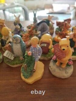 21 Lenox Collectible Disney Winnie The Pooh Thimble Figurines Avec Plateau (pas De Boîtes)