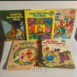 5 x Livres dorés larges vintage de 1980 des aventures de Winnie l’Ourson de Disney