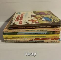 5 x Livres dorés larges vintage de 1980 des aventures de Winnie l’Ourson de Disney