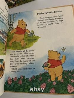 5 x Livres dorés larges vintage de 1980 des aventures de Winnie l’Ourson de Disney