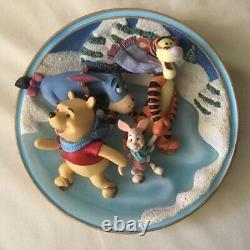 6 Disney Bradex Winnie The Pooh Wonderlit Hiver Plaques Murales 3d Figurine Set-euc