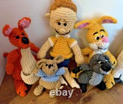 6 Personnages en Crochet Faits Main de Winnie l'Ourson Rares