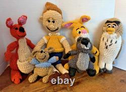 6 Personnages en Crochet Faits Main de Winnie l'Ourson Rares