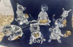 6 pièces Lenox/Disney Winnie l'Ourson figurines en cristal avec accent en plaque dorée, boîtes