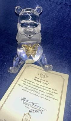 6 pièces Lenox/Disney Winnie l'Ourson figurines en cristal avec accent en plaque dorée, boîtes