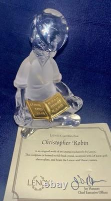 6 pièces Lenox/Disney Winnie l'Ourson figurines en cristal avec accent en plaque dorée, boîtes