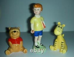 8 Vtg Timbre D'or Beswick Angleterre Walt Disney Productions Porcelaine Figurine Pooh