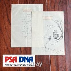 A. A. MILNE Autographe WINNIE L’OURSON Souvenir imprimé de la Forêt des Cent Acres signé PSA