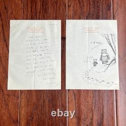 A. A. MILNE Autographe WINNIE L’OURSON Souvenir imprimé de la Forêt des Cent Acres signé PSA A. A. MILNE Autographe WINNIE L’OURSON Souvenir imprimé de la Forêt des Cent Acres signé PSA