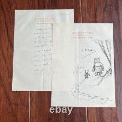A. A. MILNE Autographe WINNIE L’OURSON Souvenir imprimé de la Forêt des Cent Acres signé PSA