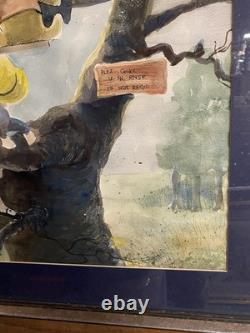 Ardis Sturdy, aquarelle signée « Winnie l’Ourson », encadrée, avec passe-partout et sous verre