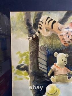 Ardis Sturdy, aquarelle signée « Winnie l’Ourson », encadrée, avec passe-partout et sous verre