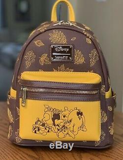 Authentique Loungefly Disney Winnie L'ourson Mini Sac À Dos Et Titulaire De La Carte