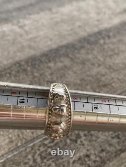 Bague Disney Vintage en Argent Sterling 925 Embossée Winnie l'Ourson et ses Amis 6.5