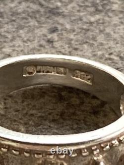 Bague Disney Vintage en Argent Sterling 925 Embossée Winnie l'Ourson et ses Amis 6.5