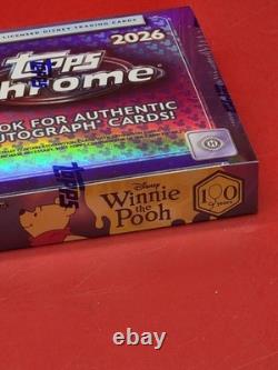 Boîte Hobby Topps Chrome Disney 2026 neuve, scellée en usine, Winnie l’Ourson 100 ans