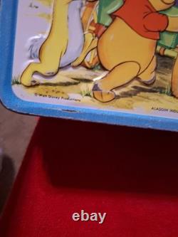 Boîte à goûter vintage en métal Disney Winnie l’ourson de 1976 avec thermos Aladdin