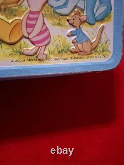 Boîte à goûter vintage en métal Disney Winnie l’ourson de 1976 avec thermos Aladdin