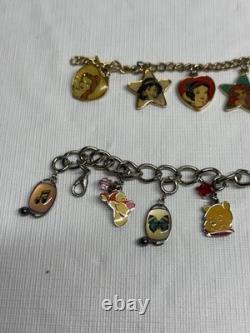 Bracelets de charme Disney vintage, collection rare de princesses Disney et Winnie l'Ourson