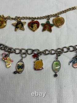 Bracelets de charme Disney vintage, collection rare de princesses Disney et Winnie l'Ourson