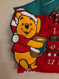 Calendrier de l'Avent en feutre Vintage Disney Winnie l'Ourson et Tigrou 29x20 à suspendre